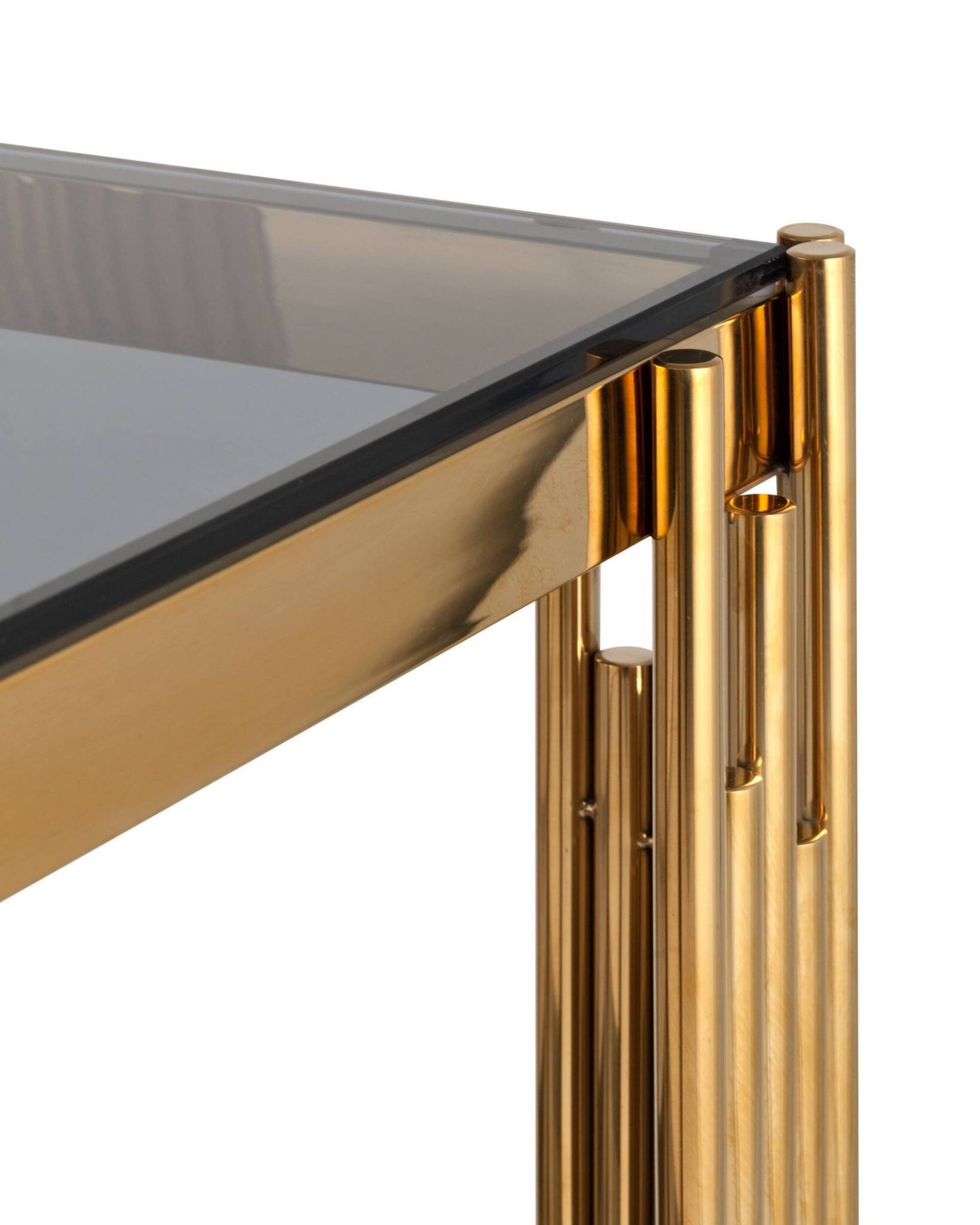 Журнальный столик 55*55 ГЭТСБИ золото стекло smoke Stool Group