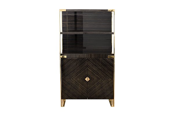 Витрина Golden Prism коричневая/золото Garda Decor 84HB-VI319H2