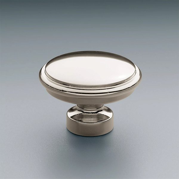 Ручка-кнопка Restoration Hardware Lugarno d.3.2 Polished Nickel