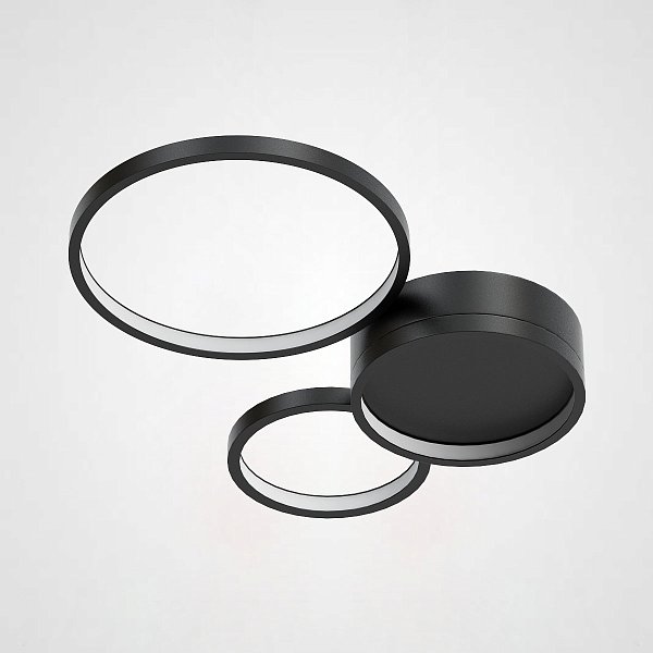 Потолочная Люстра В Виде Колец Twine 3 Rings Black By Imperiumloft