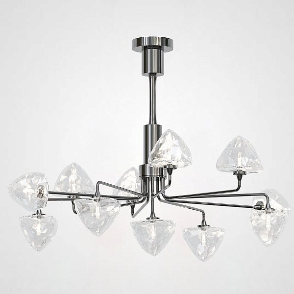 Люстра на штанге ICE 11 lamps Black by ImperiumLoft