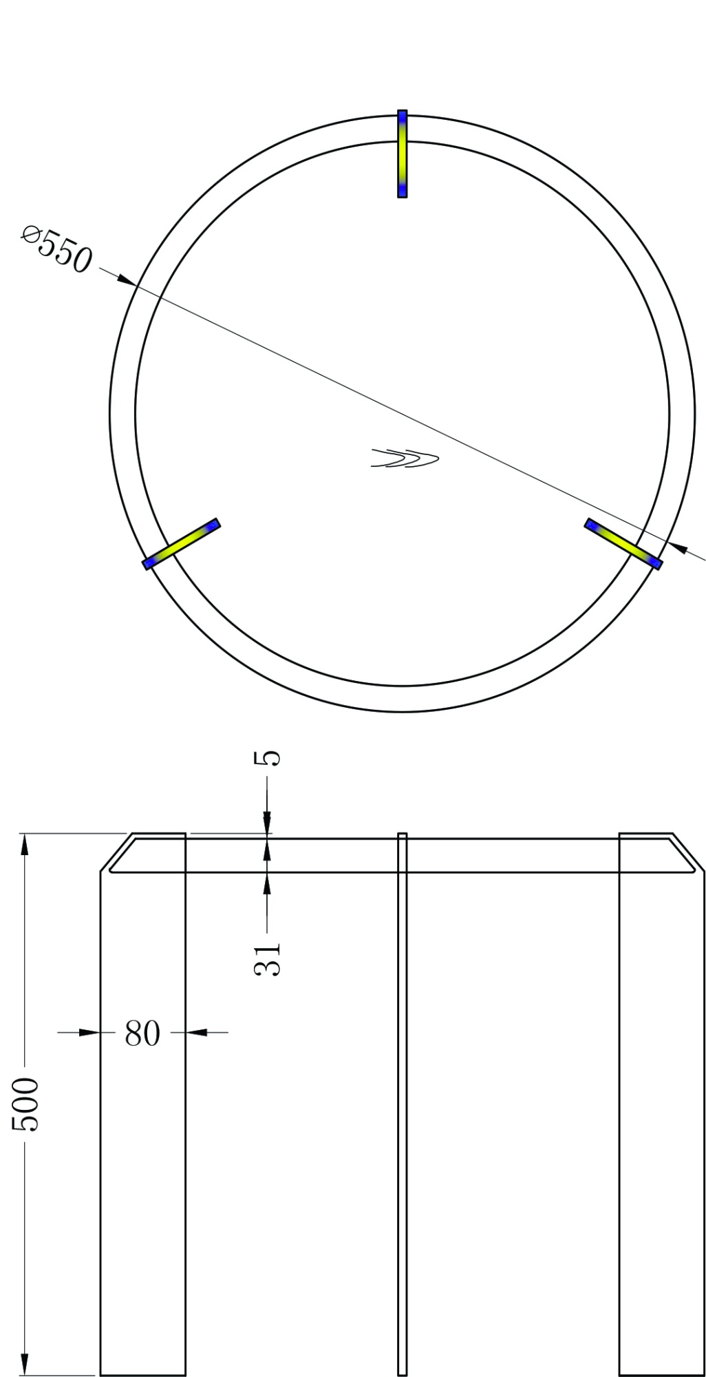 Столик журнальный круглый темный шпон Garda Decor KFG202