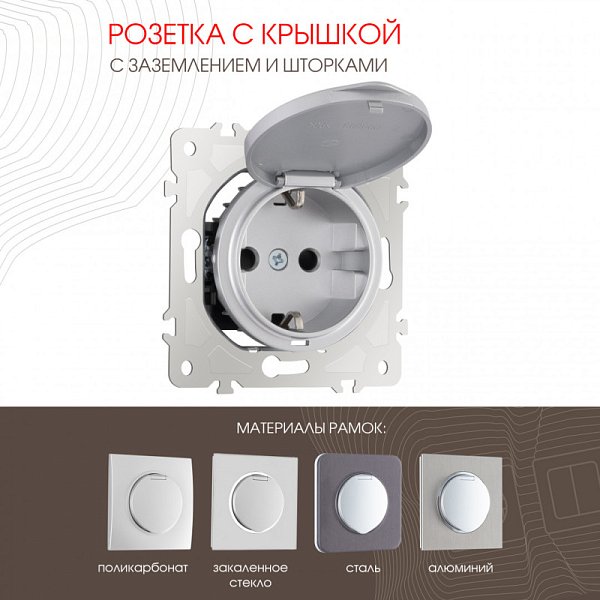 Розетка Arte Milano 202.41-1.silver
