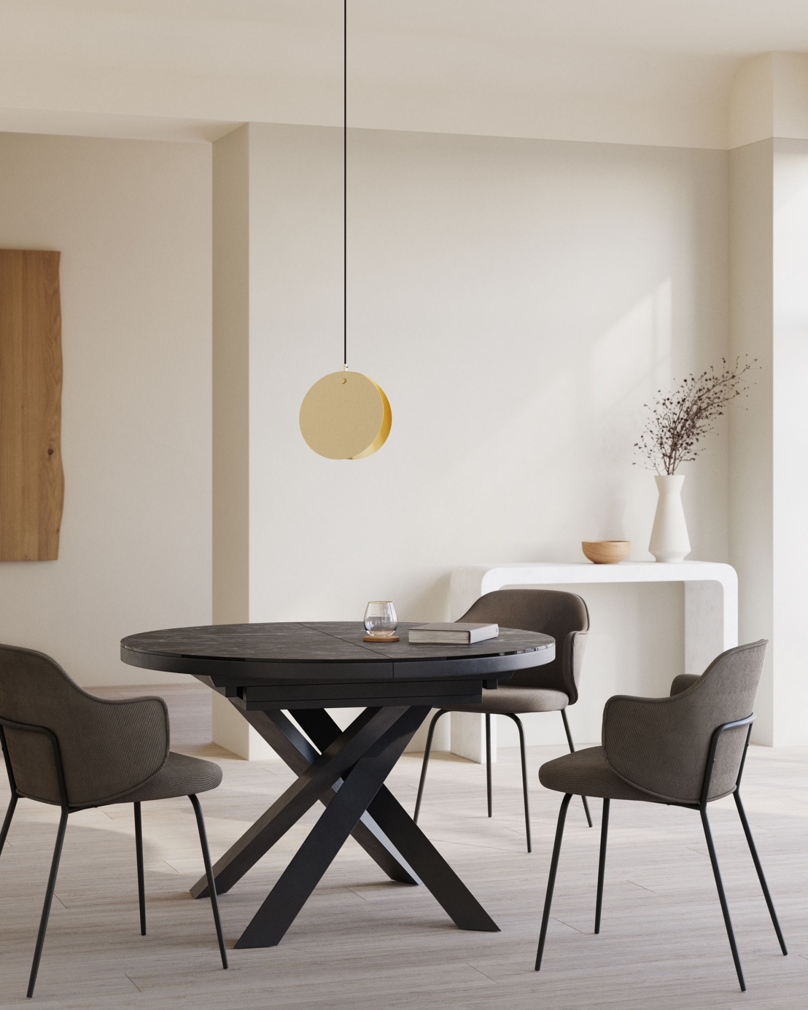 Стол раздвижной Vashti Ø 120 (160) cm керамика La Forma (ex Julia Grup)