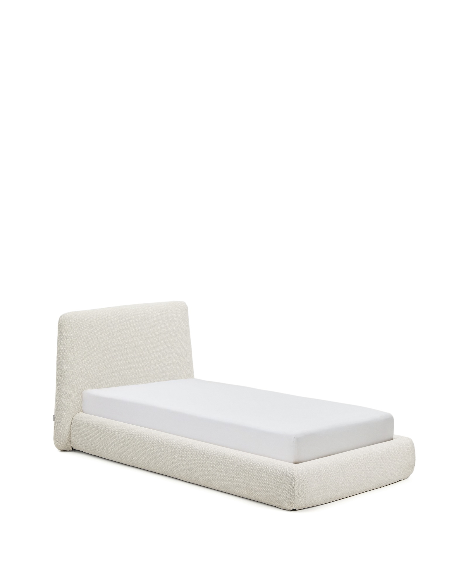 Кровать Martina со съемным чехлом из шенилла цвета экрю 90 x 200 La Forma (ex Julia Grup)