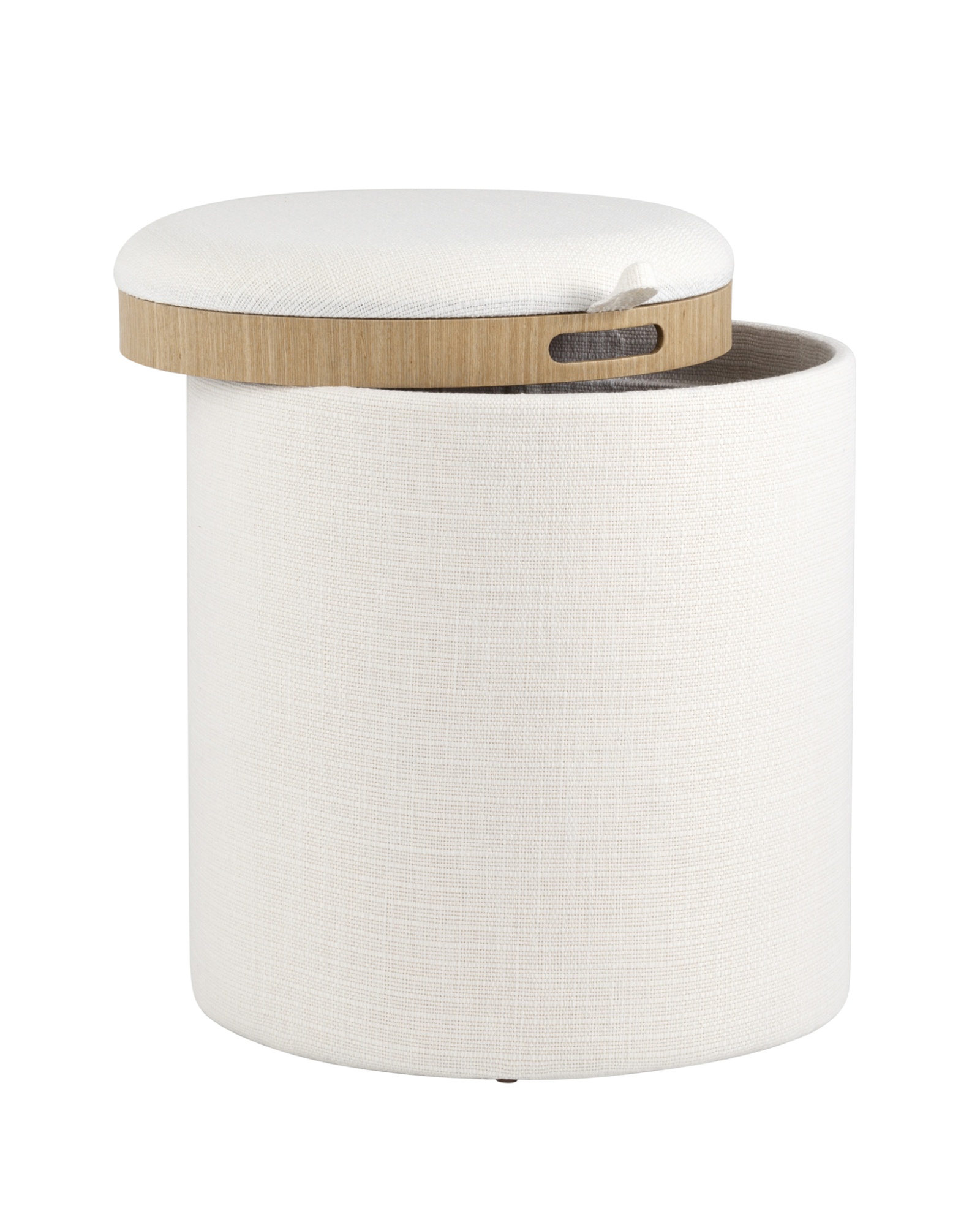 Пуф-столик с ящиком Хюгге S рогожка белый Stool Group