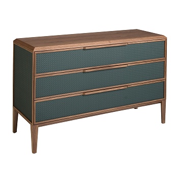 Комод 7150/CP2305-C темно-зеленого цвета из пластика и ореха Angel Cerda