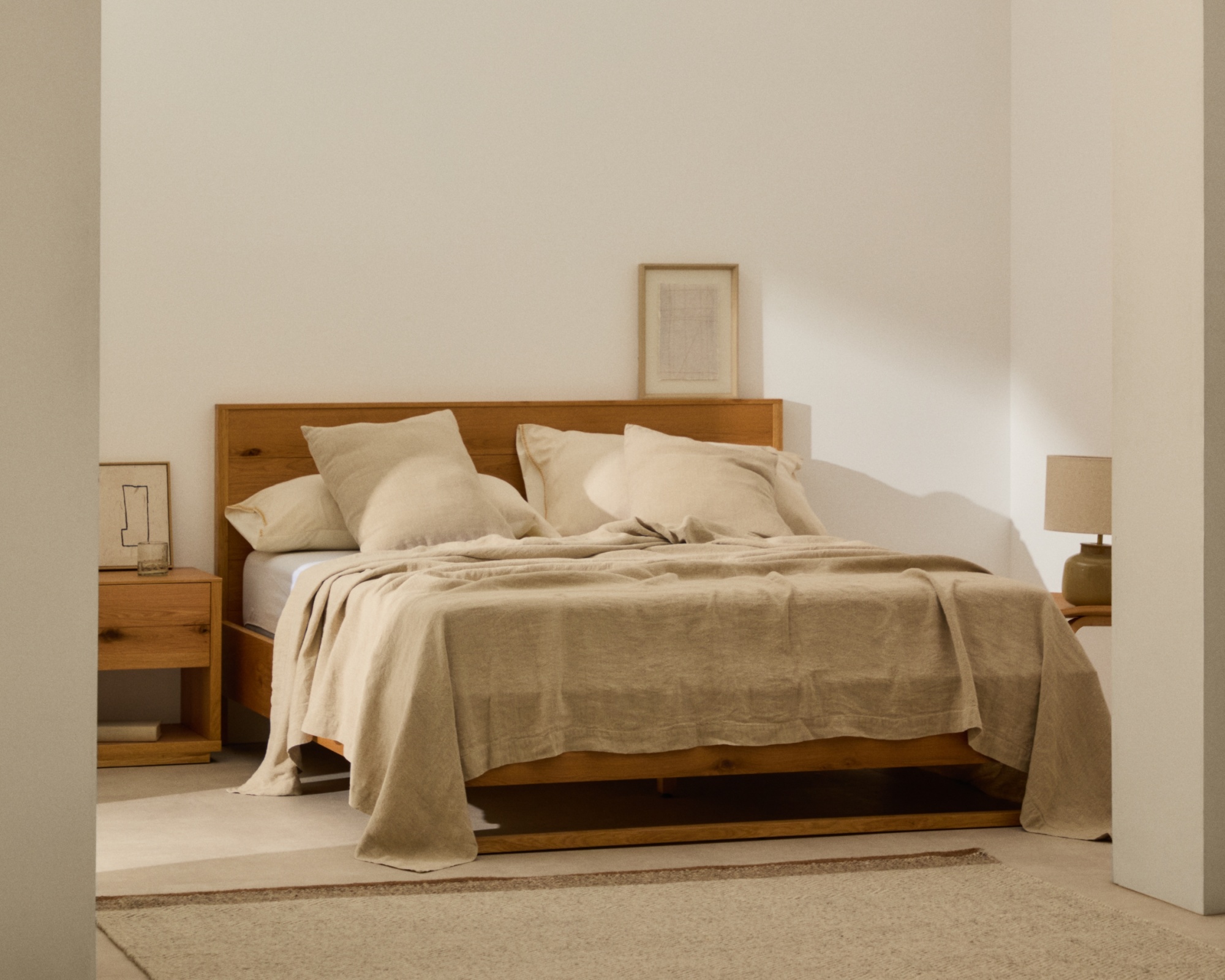 Плед Tandi из льна бежевого цвета 90 х 135 см La Forma (ex Julia Grup)