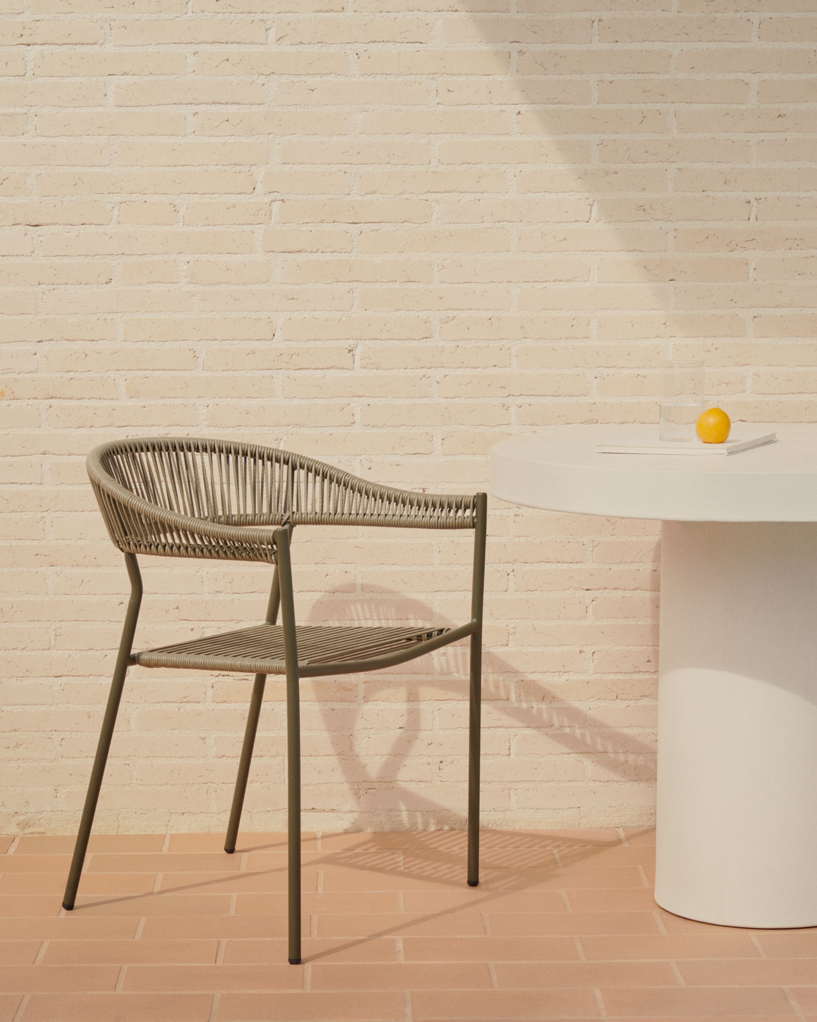 Futadera Садовый стул из зеленого шнура и зеленой стали La Forma (ex Julia Grup)