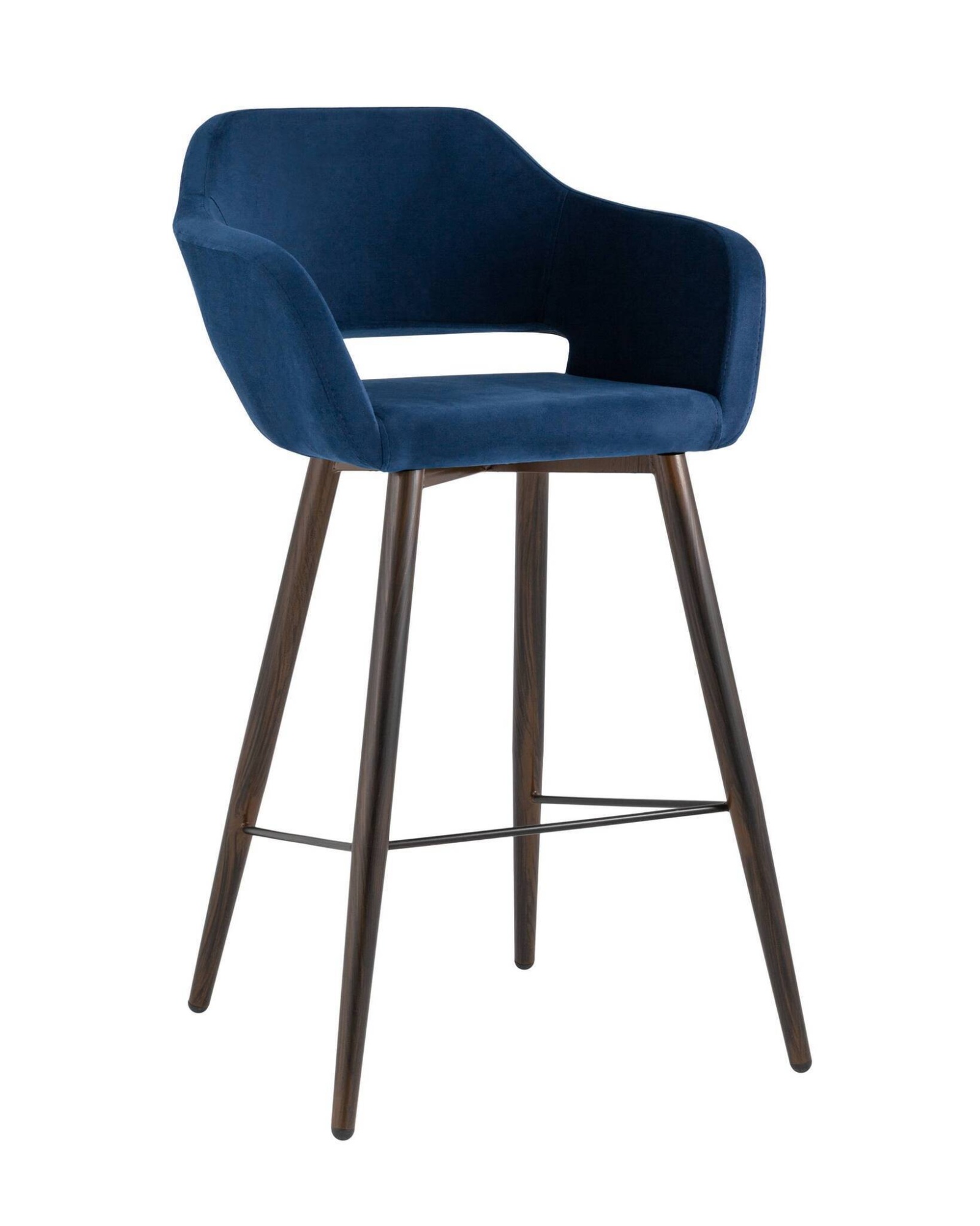 Стул барный Саймон велюр тёмно-синий Stool Group