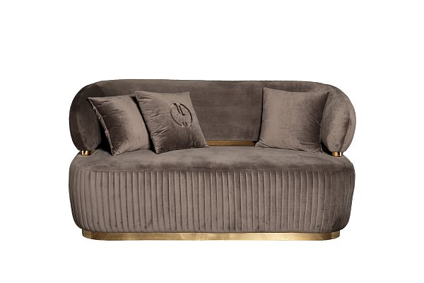 Диван Glarus двухместный велюровый коричневый Garda Decor 102AN-DIV-1302-KOR
