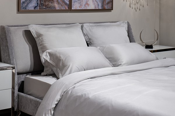 Простыня тенсель 240х180см серая Garda Decor 144HF-10304