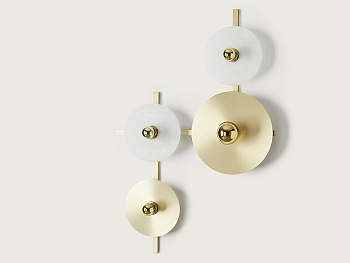 Бра Abby 4L золотое + диски 1096/25 x 2, 1038/25, 1038/35 Aromas del Campo