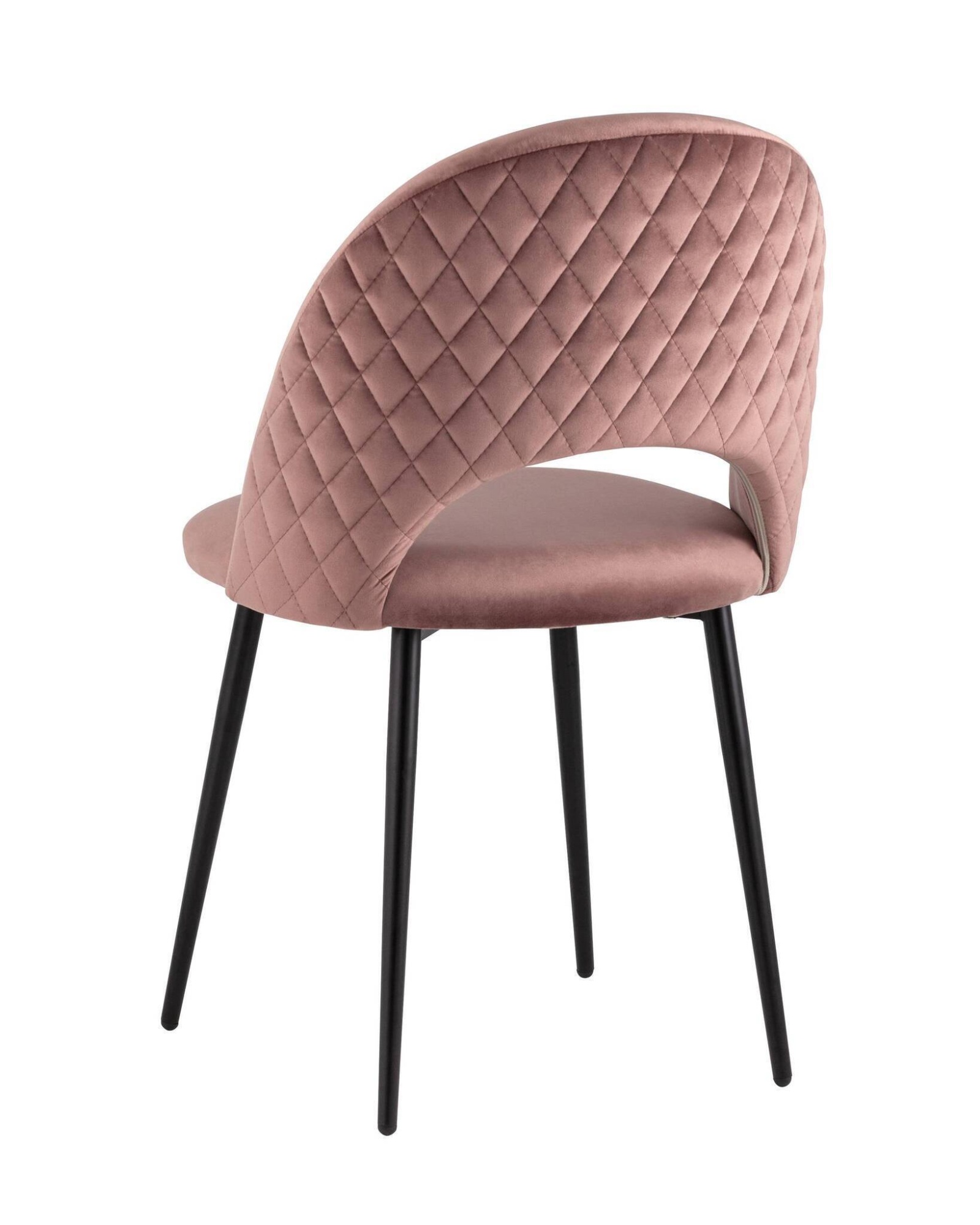 Стул Меган велюр с ромбами пыльно-розовый Stool Group