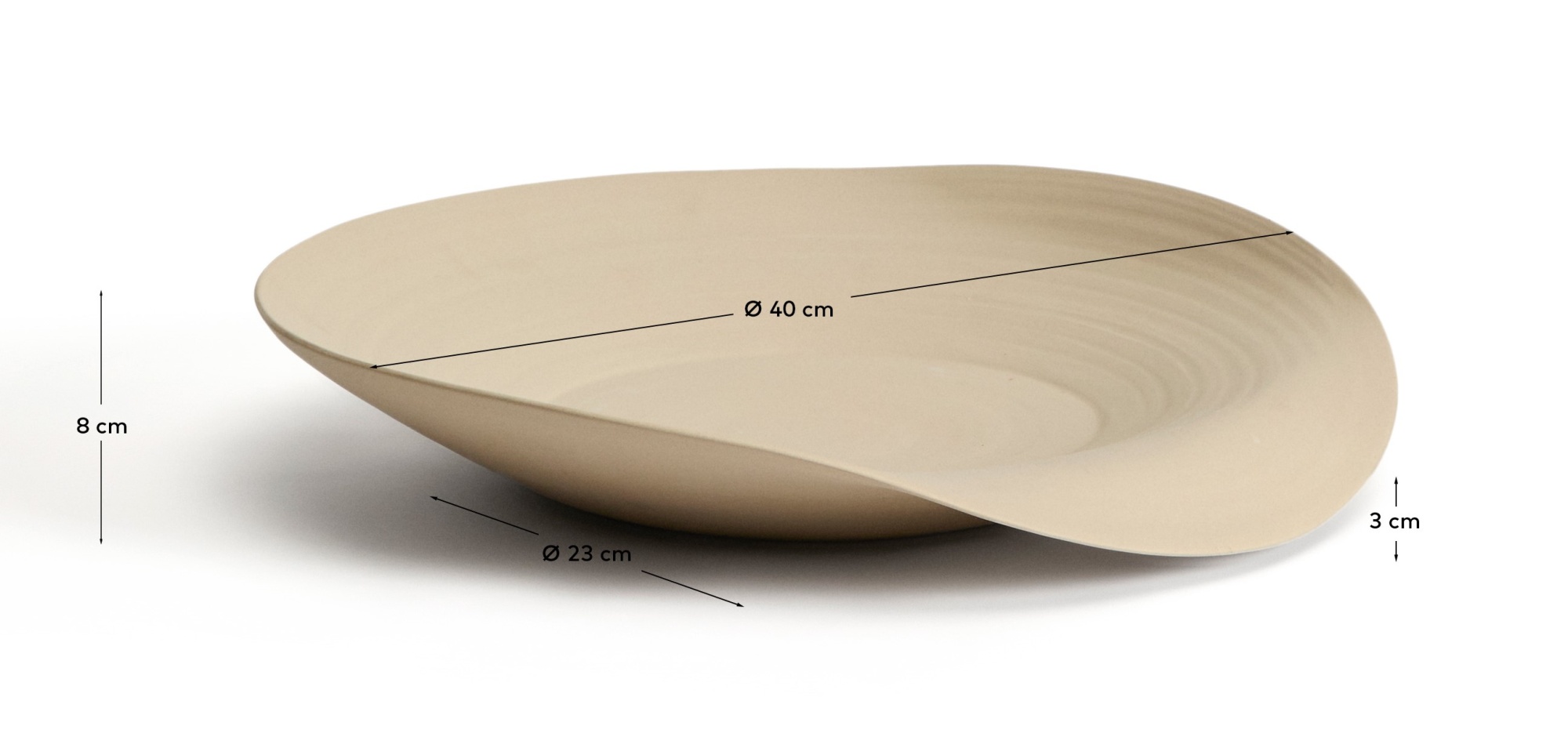 Керамический поднос Ebenor бежевого цвета Ø 40 см La Forma (ex Julia Grup)
