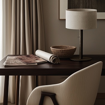 Настольная лампа Coco S1342 латунный металл/коричневая кожа с абажуром 801011/35 Aromas del Campo