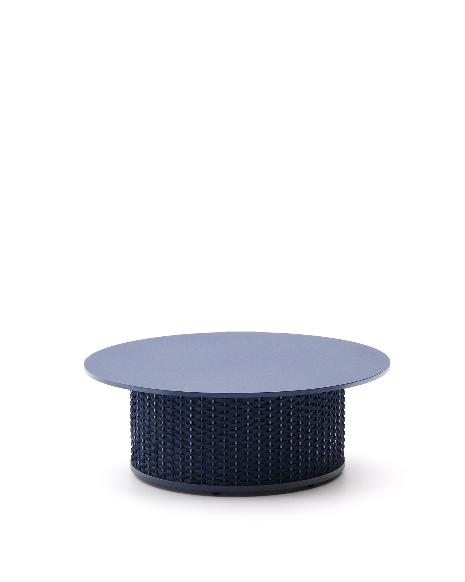 Уличный журнальный столик Sedalis из алюминия с синим шнуром Ø100 см La Forma 251575