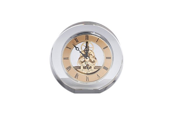 Часы настольные круглые золотые Garda Decor C81072