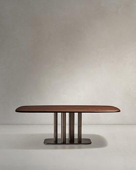 Стол Melvar из 100% орехового шпона с основанием из стали 180 x 100 La Forma (ex Julia Grup)