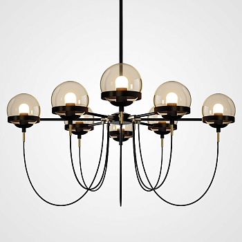 Потолочный светильник ORBIT L8 Black by ImperiumLoft