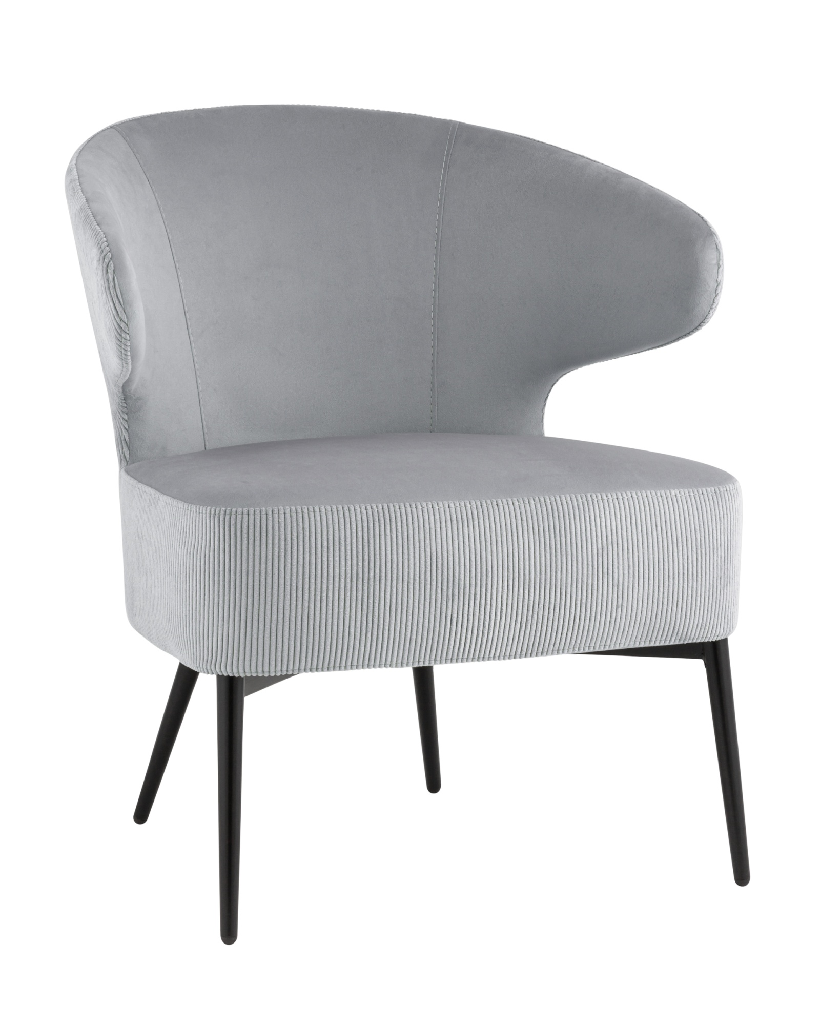 Кресло лаунж Royal Stripes велюр серый Stool Group