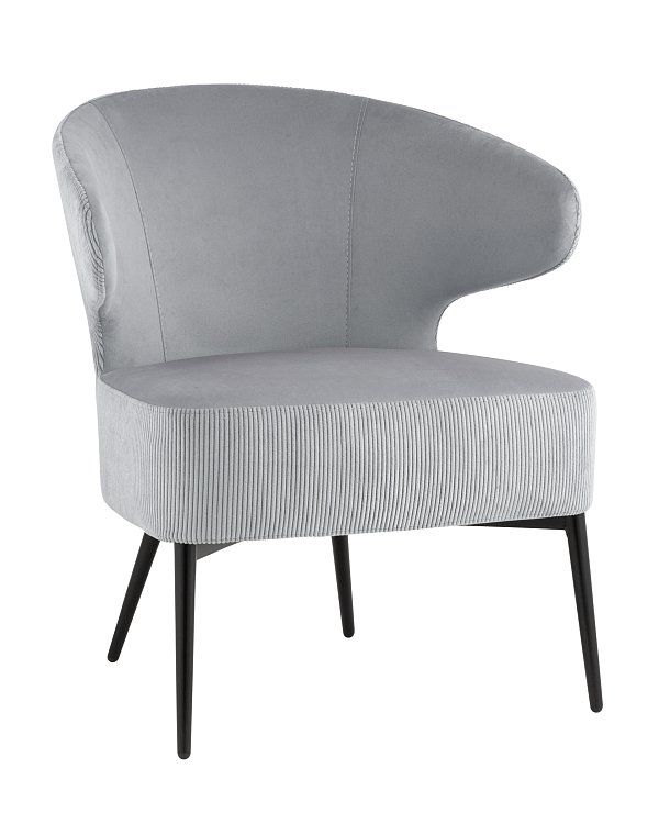 Кресло лаунж Royal Stripes велюр серый Stool Group