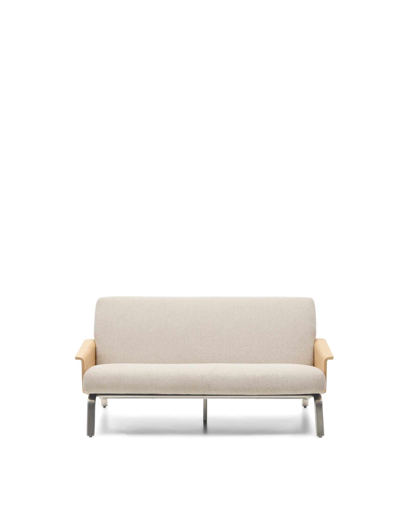 2-местный диван Amsen бежевый с подлокотниками из шпона дуба La Forma (ex Julia Grup)