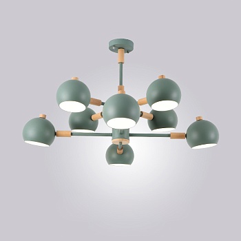 Люстра на штанге SVEN 8 lamps Green by ImperiumLoft