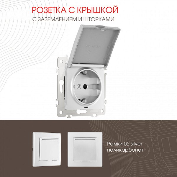 Розетка Arte Milano 206.41-1.silver