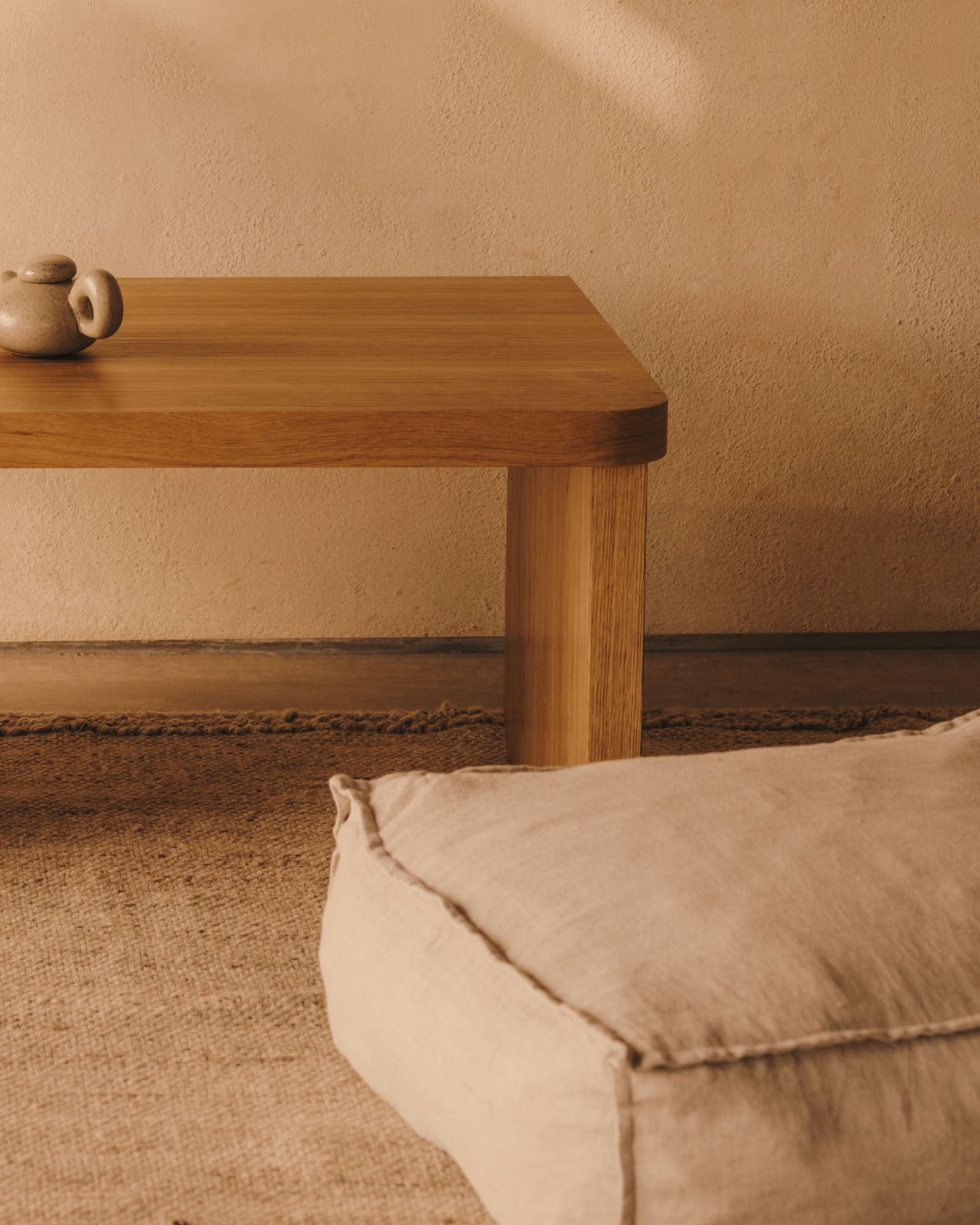 Forallac Пуф 100% лен бежевого цвета 50 x 50 см La Forma 157800