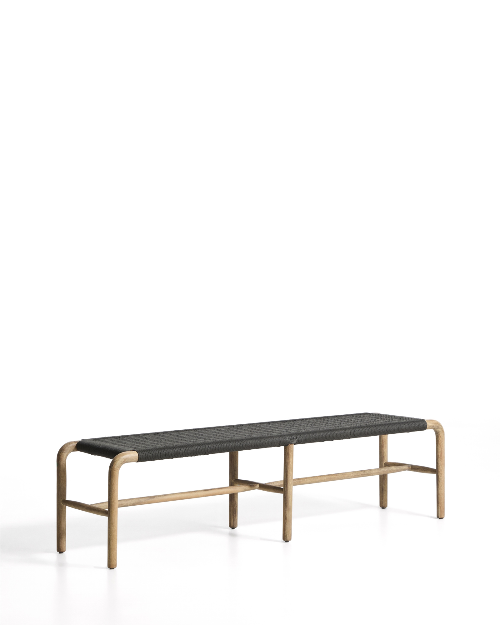 Скамейка Alipa из массива акации и веревки темно-серого цвета La Forma 481353