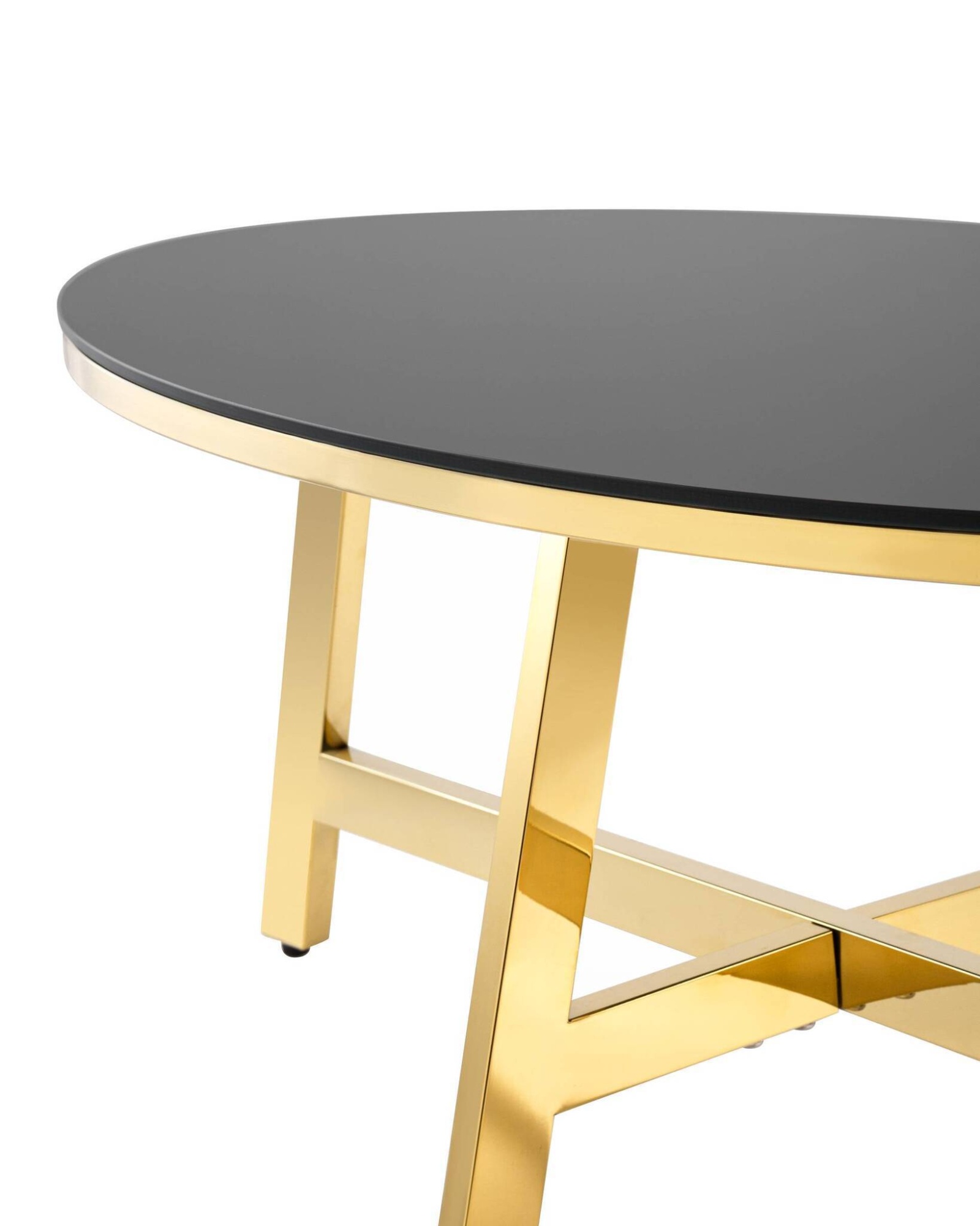 Журнальный стол 100*50 АЛЬБА золото стекло черное Stool Group