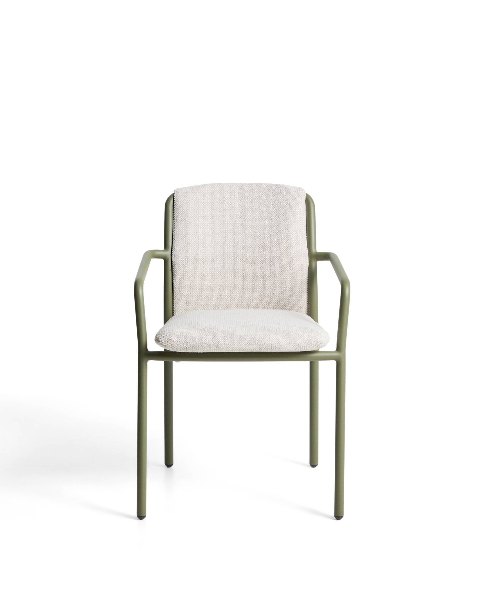 Уличный стул Linosa из зеленого алюминия с бежевой подушкой La Forma 482283