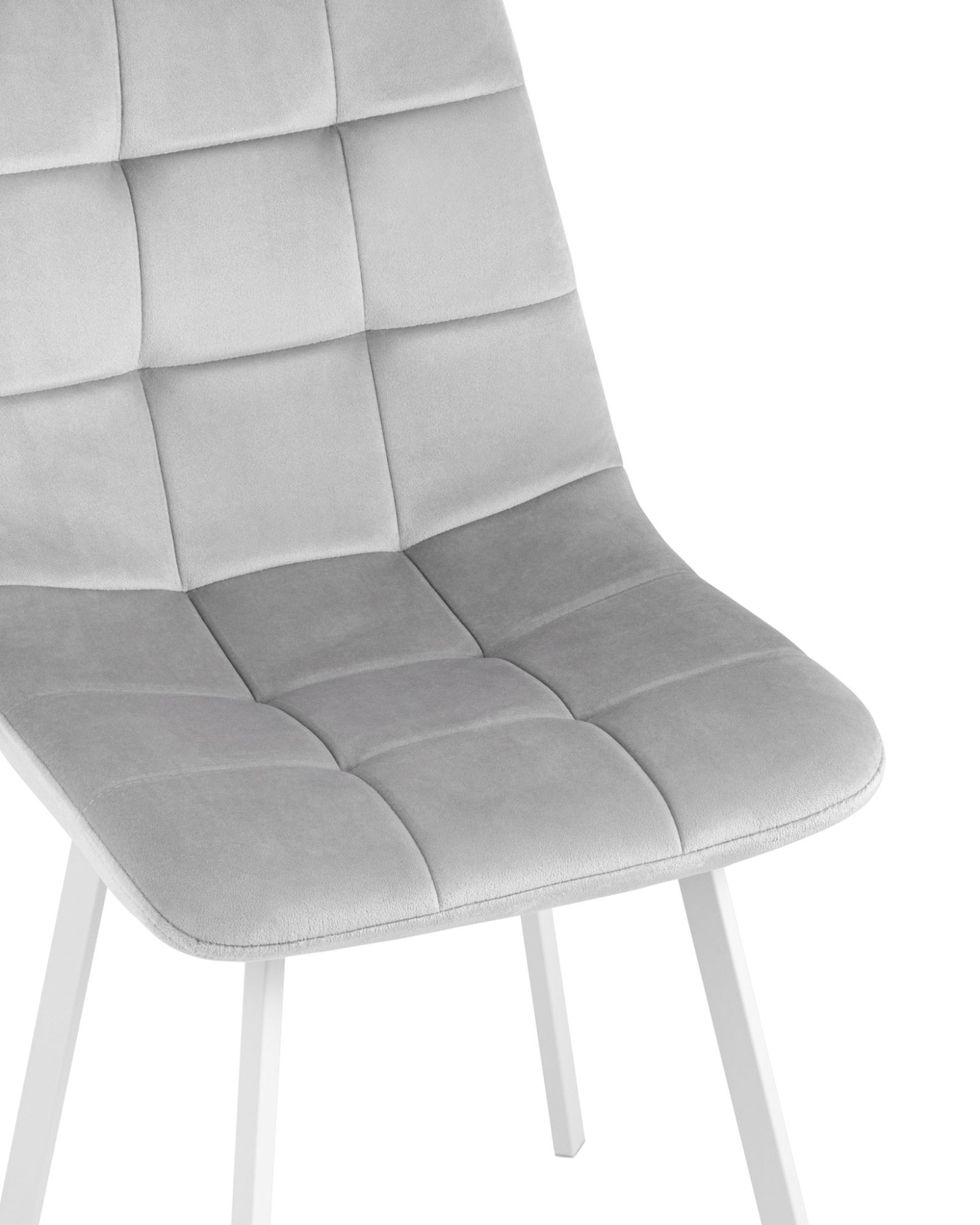 Стул Chilly велюр серебристый ножки белые Stool Group