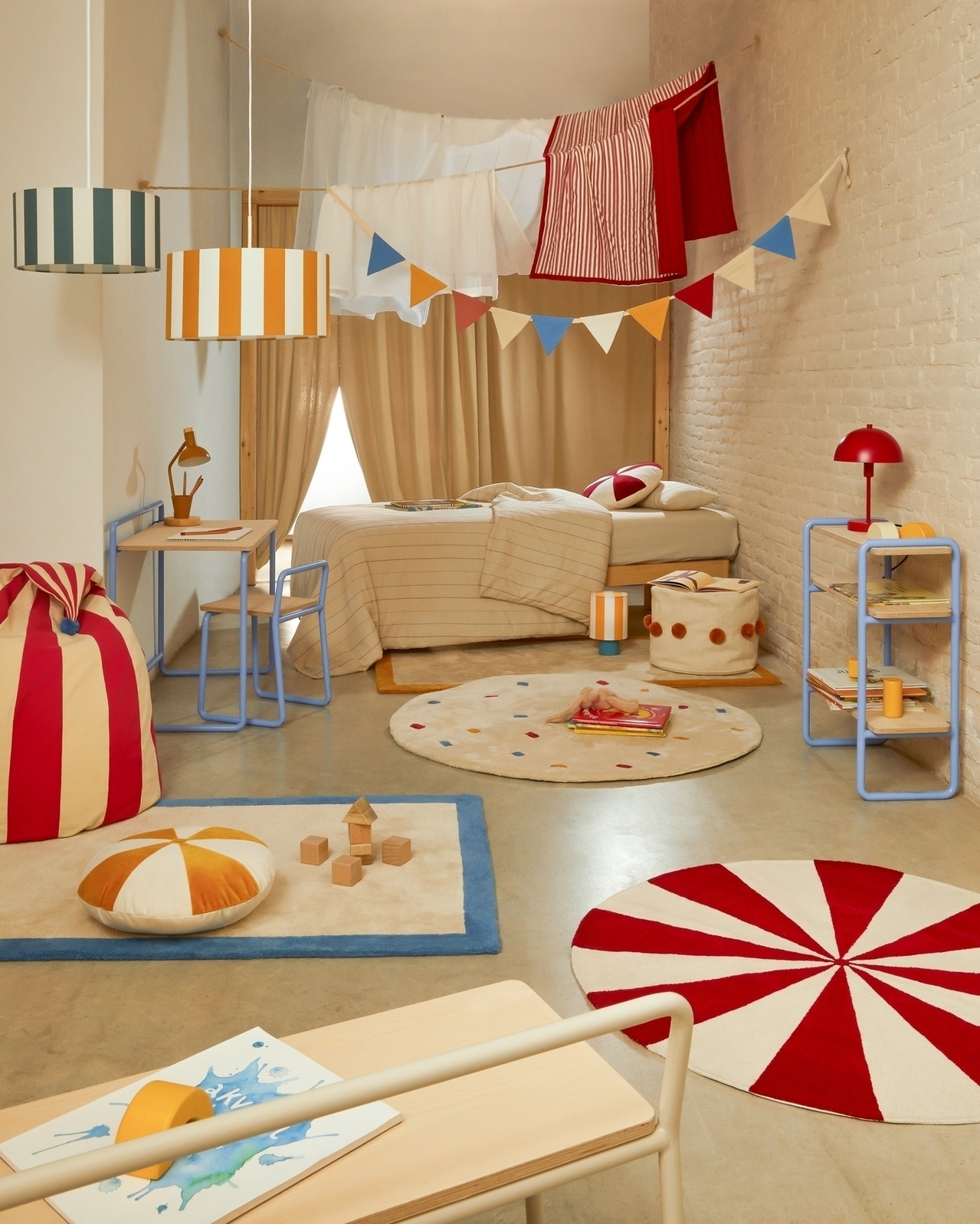 Ковер Wirla бежево-красный 100% хлопок Ø 100 см La Forma (ex Julia Grup)