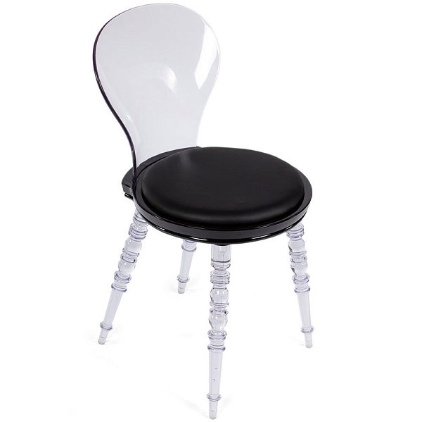 Стул Babel чёрный с прозрачными ножками Bradex Home FR 0057