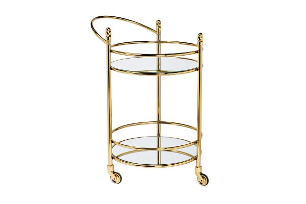 Тележка сервировочная металлическая с зеркальными полками Garda Decor 79MAL-7062