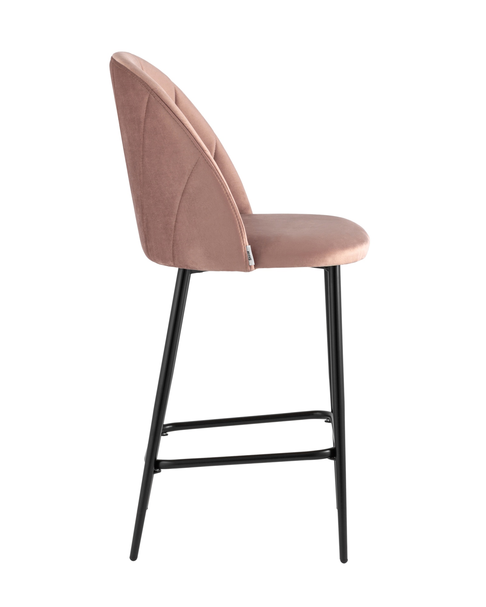 Стул полубарный Логан велюр пыльно-розовый Stool Group