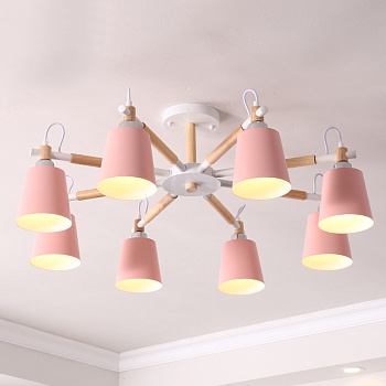 Люстра на штанге VARDA 8 lamps Pink by ImperiumLoft
