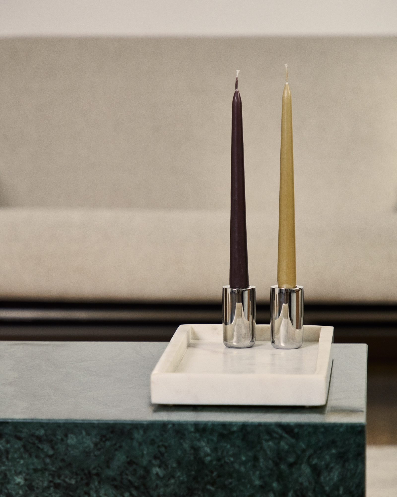 Поднос Serela из белого мрамора 35 x 18 см La Forma 437024