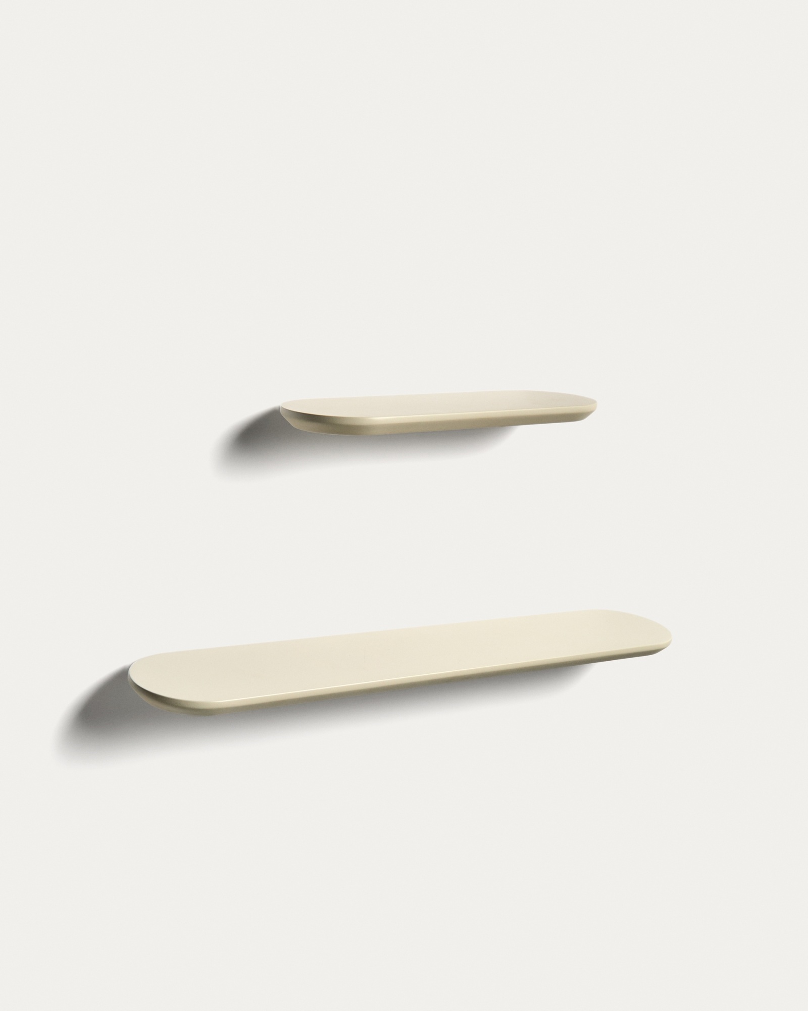 Комплект из 2 полок Arely из МДФ с бежевым лаковым покрытием, 35 см/55 см La Forma (ex Julia Grup)