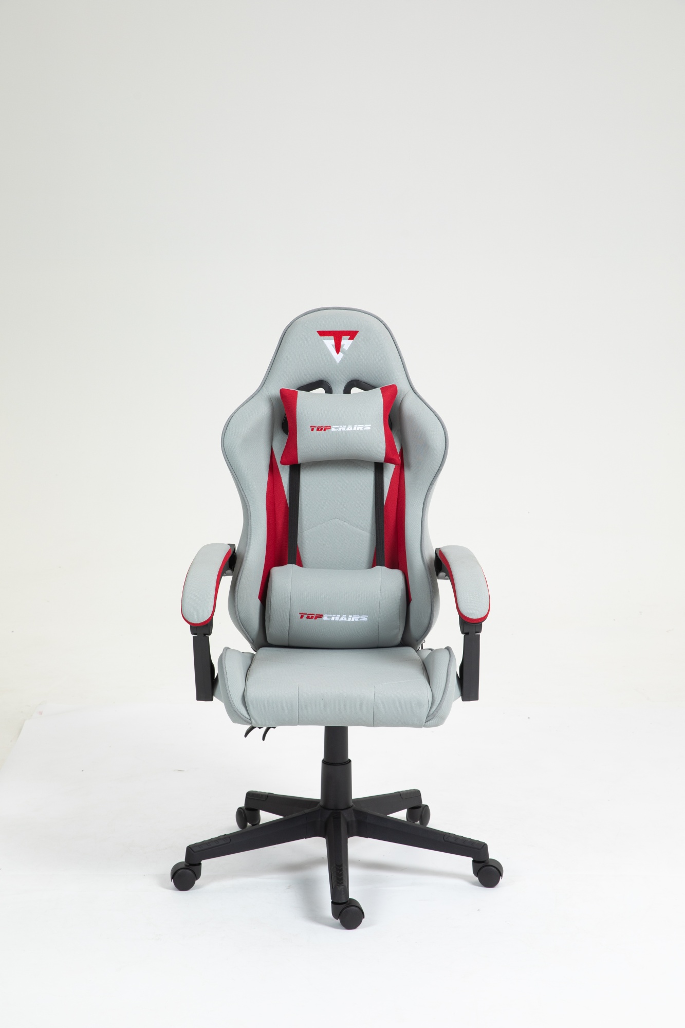 Кресло спортивное TopChairs Phantom ткань серо-красный Stool Group