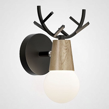 Бра с рожками DEER A Wood/Black by ImperiumLoft