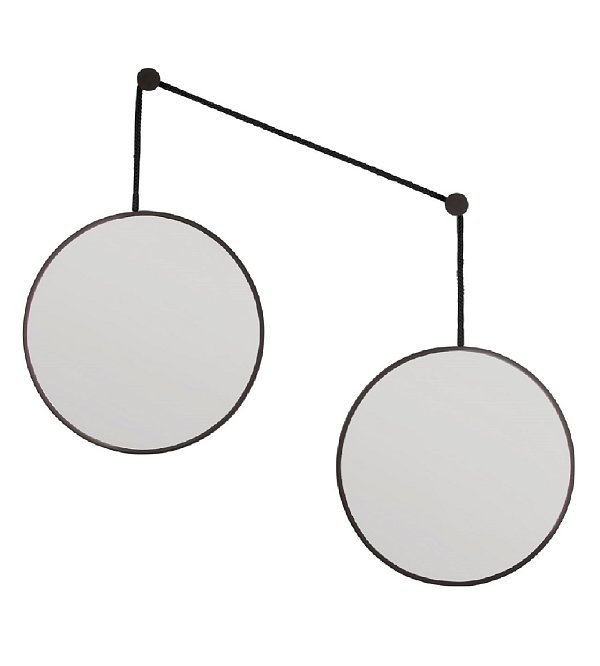 Balance M Black 2 зеркала по 40см  на черном шнуре Art-Zerkalo SM201BL
