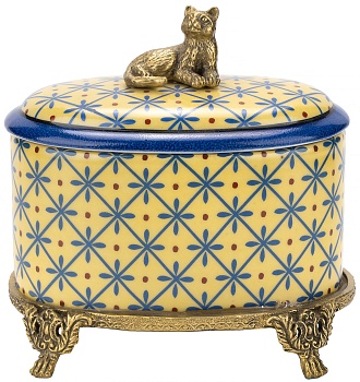 Шкатулка на ножках с кошечкой Glasar B788/HY2204