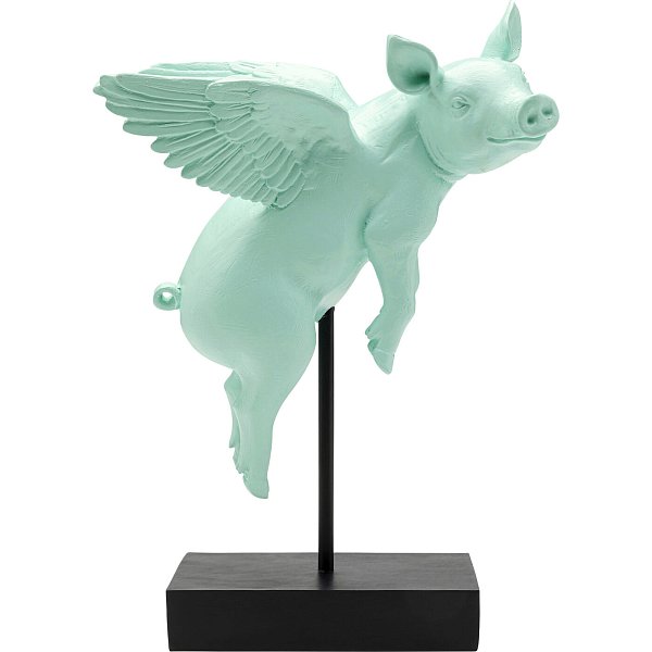 Фигура декоративная Flying Pig Turquoise 29cm KARE 56905