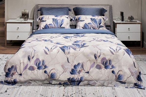 Комплект постельного белья Магнолия евро с наволочками 70х70см Garda Decor 144HF-10702