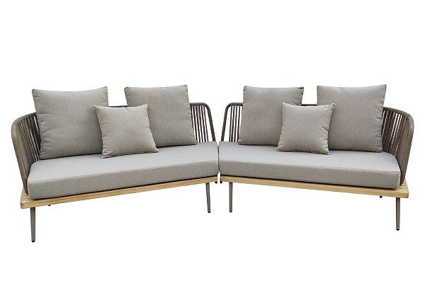 Диван Bayley угловой уличный серый Garda Decor 129KN-03042