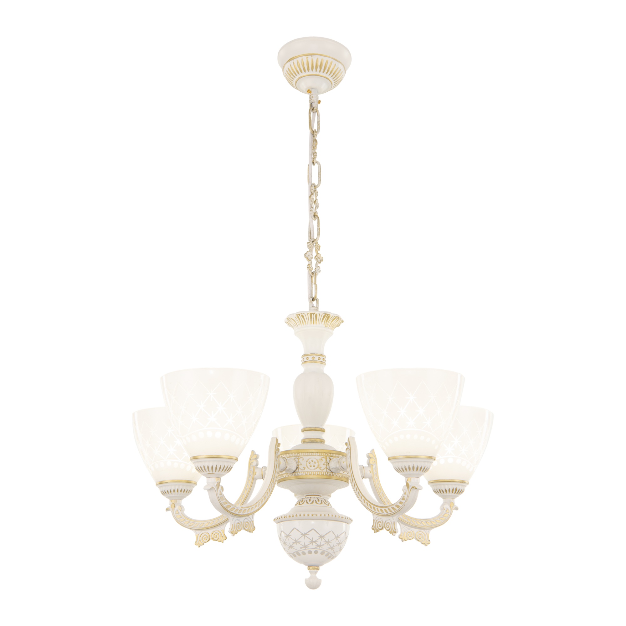 Люстра с плафонами 343837/5 WT+G Arte Milano