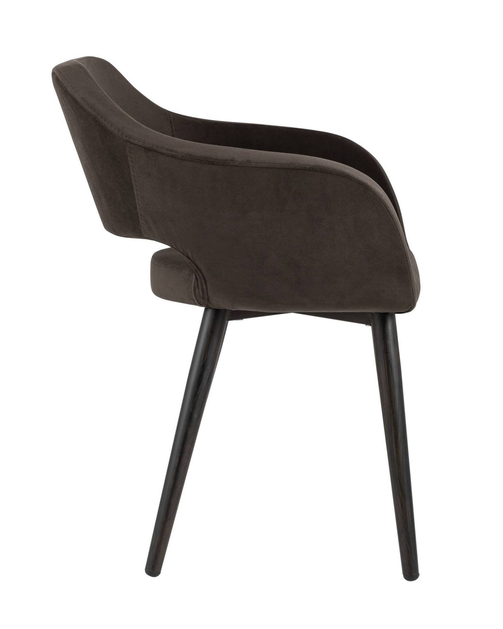 Стул с подлокотниками Саймон велюр темно-коричневый Stool Group